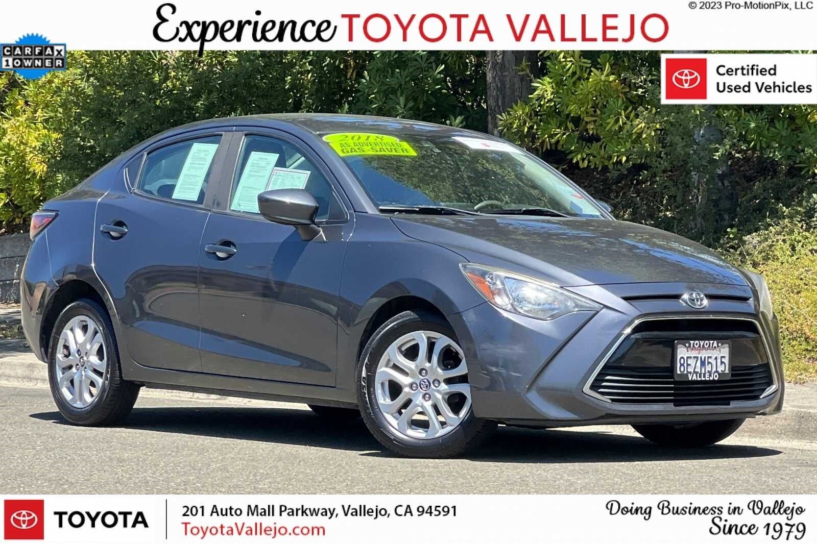 Used 2018 Toyota Yaris iA Base with VIN 3MYDLBYV5JY323201 for sale in Vallejo, CA