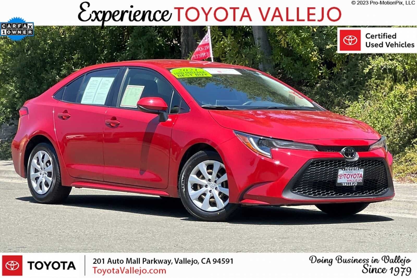 Used 2021 Toyota Corolla LE with VIN JTDEPMAE6MJ188722 for sale in Vallejo, CA